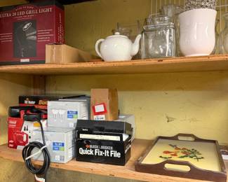 Miscellaneous Basement Items,  Lightbulbs, Kitchware, Tools