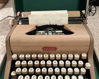 Vintage original royal typewriter in travel case with original paperwork