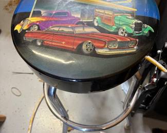 RETRO CHROME BAR STOOLS HEAVY METAL DINER