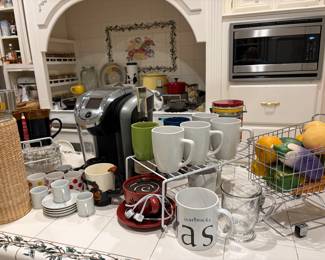 Keurig Coffee maker and Starbucks cups