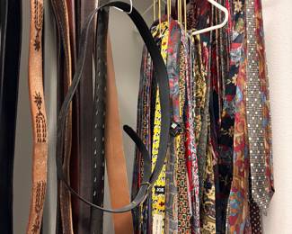 Men’s leather belts and ties