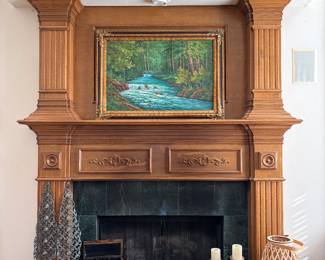 Original oil on canvas, landscape, painting, framed