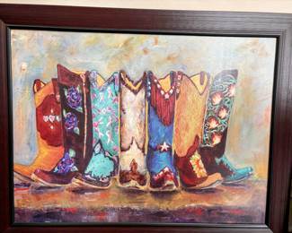 Large Cowgirls Kickin the Blues art print by Frances Marino.