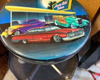 RETRO CHROME Car Garage Stool  'HEAVY METAL DINER'
