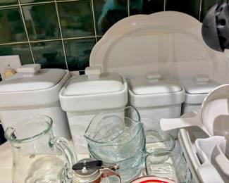 White ceramic canisters