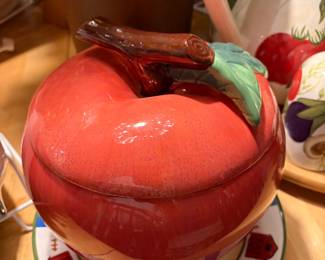 Ceramic apple cookie jar
