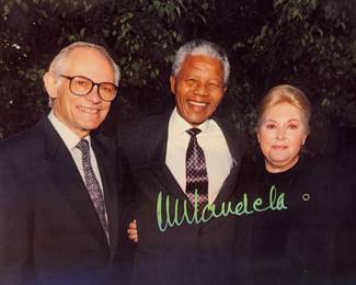 Signed Mandela photo and framed "thoughts"