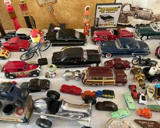 2 long tables full of  collectors model cars & trucks
