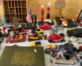2 long tables full of  collectors model cars & trucks