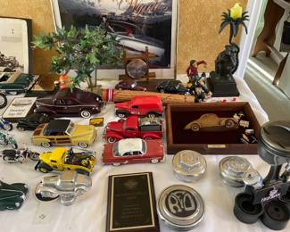 2 long tables full of  collectors model cars & trucks