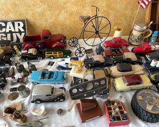 2 long tables full of  collectors model cars & trucks