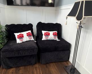 2 Black  Lazy Boy  Slipper Chairs