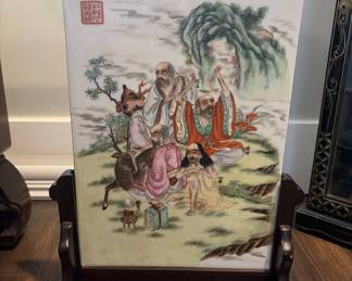 Chinese Familla Porcelain Plaque
