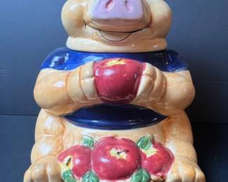ALCO Industries Pig with Apple Cookie Jar