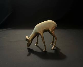 Vintage Hollywood Regency Brass Deer Figurine