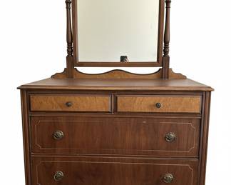 Antique Walnut Dresser with Mirror by Hespeler Furniture
