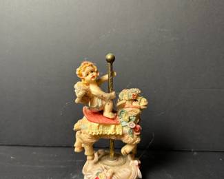 Ks Collection Limited Edition Cherub Riding a Sheep Carousel Figurine
