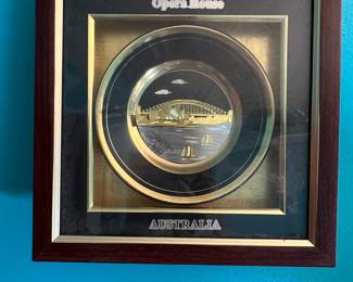 Framed 24K Gold Plated Sydney Opera House and Harbour Bridge Relief Art