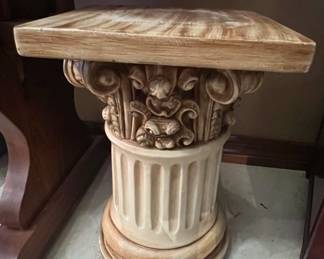 Corinthian Column Pedestal Stand with Grotesque Capital