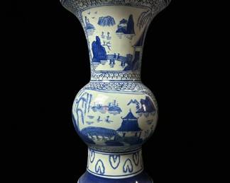 Chinese Blue and White Porcelain Gu-Form Vase