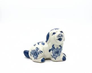 Blue and White Staffordshire Dog Figurine