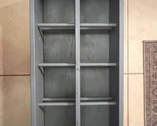 Gray Wooden Cube Wall Shelf