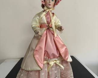 Doll 22: Victorian Style Porcelain Doll with Pink Gown