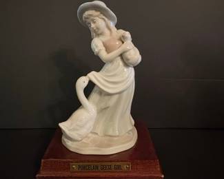 The Aspen Gallery Collection Girl with Geese Figurine