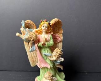 Angel with Cherubs Figurine