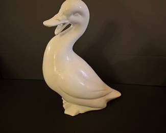 White Ceramic Duck Figurine