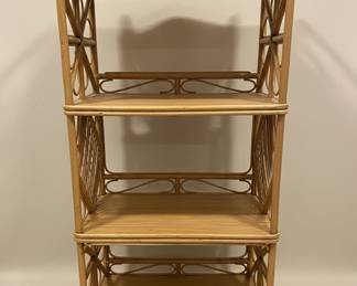 Vintage Rattan Etagere Shelf Unit