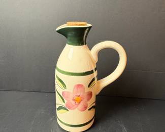 HandPainted Ceramic Olive Oil Cruet with Cork Stopper