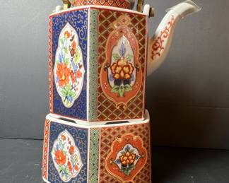 Arrow Intl. Porcelain Tea Set with Decorative Panels