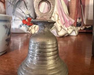 Antique Ridged Brass Hand Bell