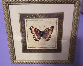 Set of 2 Framed Butterfly Prints by Kathy Seek