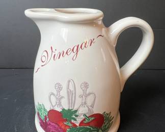 Certified International Vinegar Cruet Pitcher with Vegetable Motif