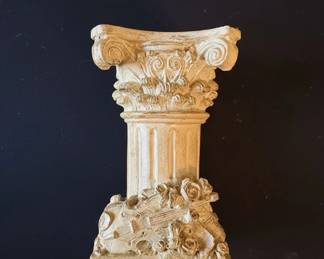 Decorative Column with Musical and Floral Embellishments
