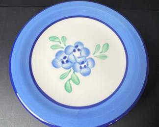 Trend Craft Italy Hand Painted Blue Floral Salad Plate