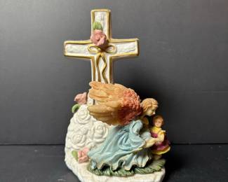 Josephs Studio Guardian Angel with Child and Cross Figurine