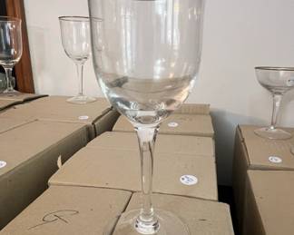 Vintage Gold Rimmed Wine Glasses  Likely Lenox