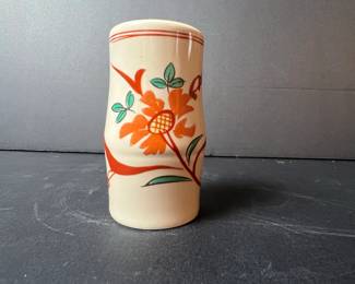 Vintage Japanese Ceramic Salt Shaker with Floral Motif