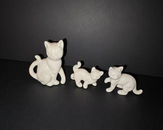 Vintage Ceramic Cat Figurines Set of 3