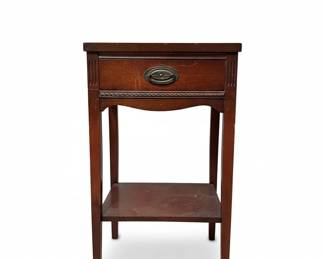Vintage Federal Style Mahogany Nightstand with Drawer third image