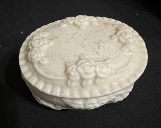 Vintage Ceramic Trinket Box with Rose Motif