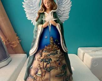 Thomas Kinkade "Unto Us A Child Is Born" Nativity Angel Figurine