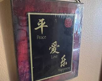 Chinese Character Wall Art - Peace, Love, Happiness