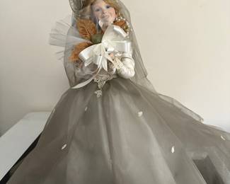 Doll #7: Ashton-Drake Galleries Porcelain Bride Doll with Tulle Gown