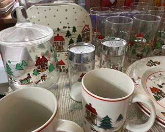 Jamestown China The Joy of Christmas Ceramic and Glassware Set