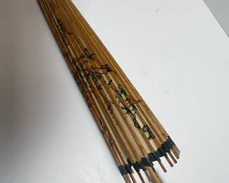 Vintage Japanese Paper Parasol with Bird and Floral Motif