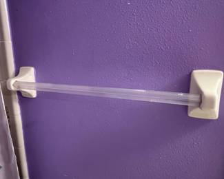 Clear Acrylic Towel Bar with White Ceramic Brackets